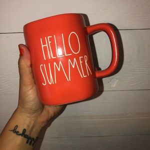 NEW ORANGE RAE DUNN “HELLO SUMMER” mug